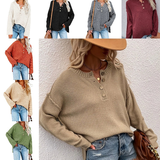 🔥2025 vente chaude pull col rond surdimensionné pour femme
