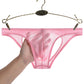 🔥2025 Vente chaude Hommes Glace Soie Transparent Mince Taille Basse Sous-Vêtements Sexy