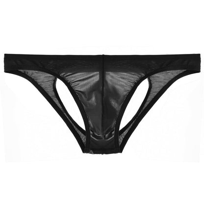 🔥2025 Vente chaude Hommes Glace Soie Transparent Mince Taille Basse Sous-Vêtements Sexy