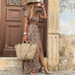 Robe fleurie bohème à col en V tendance 2025