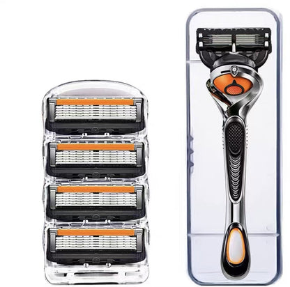 Kit de remplacement pour rasoir pour homme + support gratuit – Lames en acier inoxydable ultra-tranchantes pour un rasage en douceur