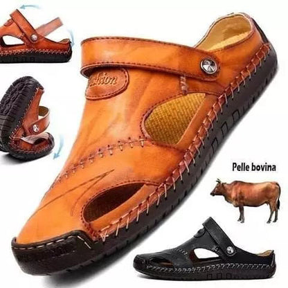【Fait à la main】Sandales décontractées en cuir souple de haute qualité pour hommes
