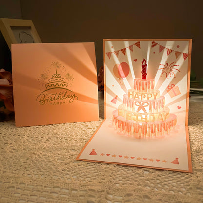 [Maravilhoso presente de aniversário] Cartão de aniversário 3D com música e luzes