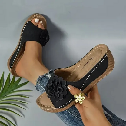 🚶‍♀️💥De beste korting van vandaag van 40%💥 Comfortabele, antislip, effenkleurige open-teen sandalen met sleehak voor dames