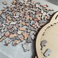 Puzzle en bois de 35 pièces en forme de chat aux couleurs Morandi