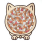 Puzzle en bois de 35 pièces en forme de chat aux couleurs Morandi
