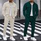 ⏰ Ensemble veste boutonnée et pantalon en maille alvéolée pour homme – Coupe décontractée, tissu respirant et style au quotidien 👕👖