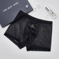 2025 Nieuwe heren high-end satijnen luxe kant ademend mesh naadloze antibacteriële boxershorts
