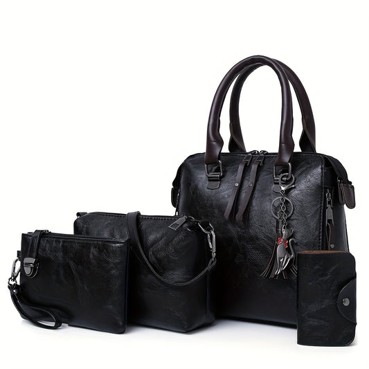 👜 Luxe 4-delige damestassenset – Stijlvol & Praktisch! ✨