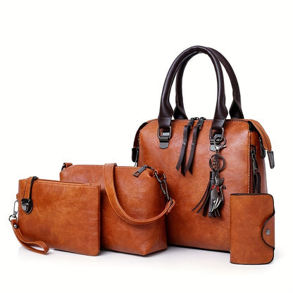 👜 Luxe 4-delige damestassenset – Stijlvol & Praktisch! ✨