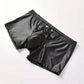 Sexy leren boxershort met afneembare U-vormige gesp in het kruis
