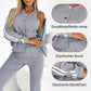 Conjunto de casaco e calças de beisebol feminino de três peças 