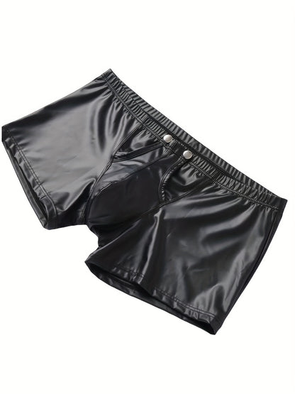 Sexy leren boxershort met afneembare U-vormige gesp in het kruis