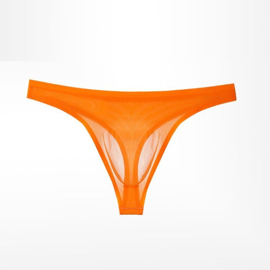 🔥2025 vente chaude string sexy transparent en soie glacée ultra-mince pour hommes
