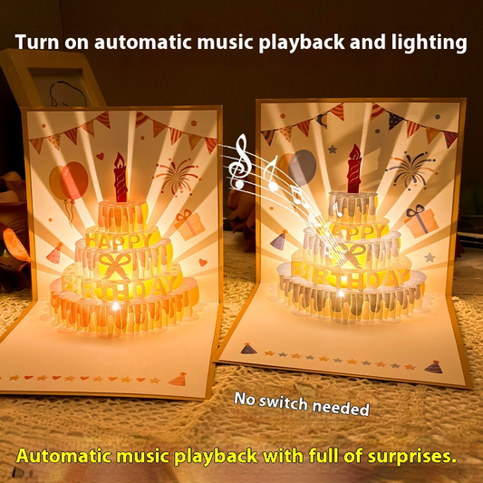 [Magnifique cadeau d'anniversaire] Carte d'anniversaire 3D avec musique et lumières