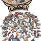 Puzzle en bois de 35 pièces en forme de chat aux couleurs Morandi