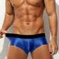 Boxer taille basse en satin respirant pour homme avec soie glacée 