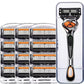 Kit de remplacement pour rasoir pour homme + support gratuit – Lames en acier inoxydable ultra-tranchantes pour un rasage en douceur