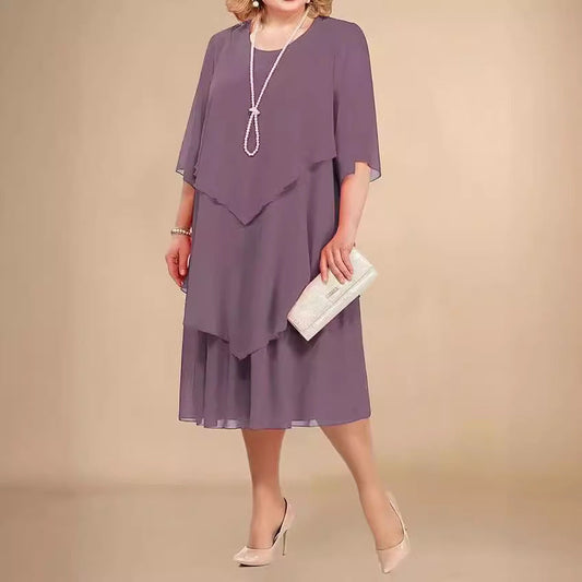 Robe midi superposée grande taille