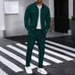 ⏰ Ensemble veste boutonnée et pantalon en maille alvéolée pour homme – Coupe décontractée, tissu respirant et style au quotidien 👕👖