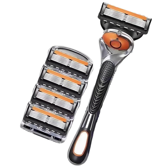Kit de remplacement pour rasoir pour homme + support gratuit – Lames en acier inoxydable ultra-tranchantes pour un rasage en douceur