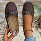 Vintage stijl ademende leren loafers voor dames