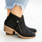 🔥 Bottines de marche confortables pour femmes - Talon bas, fermeture à glissière, support orthopédique de la voûte plantaire