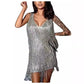 Vestido de festa sexy e elegante com franjas