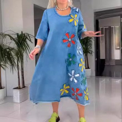 Vestido de menina com estampado floral