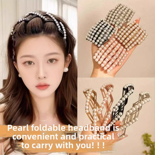 2026 Bandeau de voyage pliable et élégant orné de perles - Élégant et simple🌺