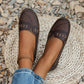 Vintage stijl ademende leren loafers voor dames