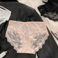 Franse satijnen kanten mesh slip met uitsparingen