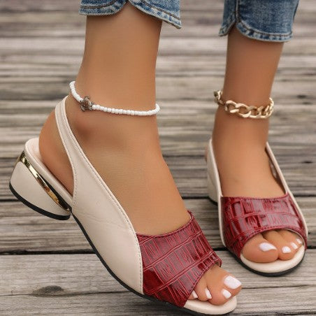 Stijlvolle, comfortabele sandalen met dikke hak voor dames (koop er 2, gratis verzending)