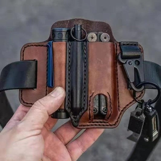 🎁 Tactische multifunctionele riemhoes van rundleer met uilengesp
