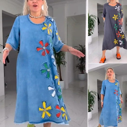 Vestido de menina com estampado floral