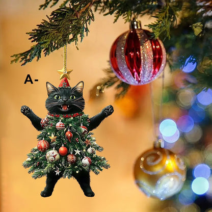🎁Décoration de Noël amusante avec des chats noirs et blancs