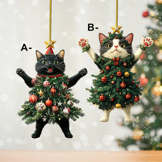 🎁Décoration de Noël amusante avec des chats noirs et blancs