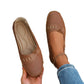 Vintage stijl ademende leren loafers voor dames