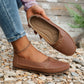 Vintage stijl ademende leren loafers voor dames
