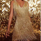 Vestido de festa sexy e elegante com franjas