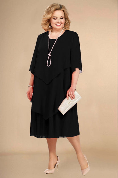Robe midi superposée grande taille