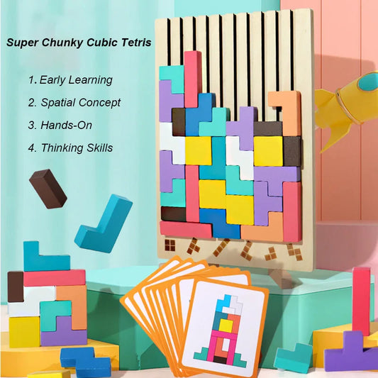 Educatieve bouwstenen voor kinderen 3D-puzzel Montessori-pedagogiek