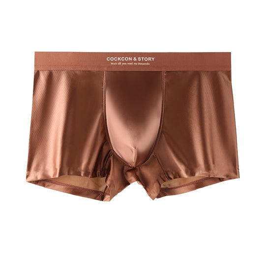 2025 nieuwe heren lichte luxe satijnen ijszijde modieuze ademende boxershorts