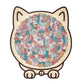 Puzzle en bois de 35 pièces en forme de chat aux couleurs Morandi