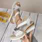 💕Sandales compensées tendance pour femmes avec bride élastique👡