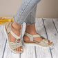 💕Sandales compensées tendance pour femmes avec bride élastique👡