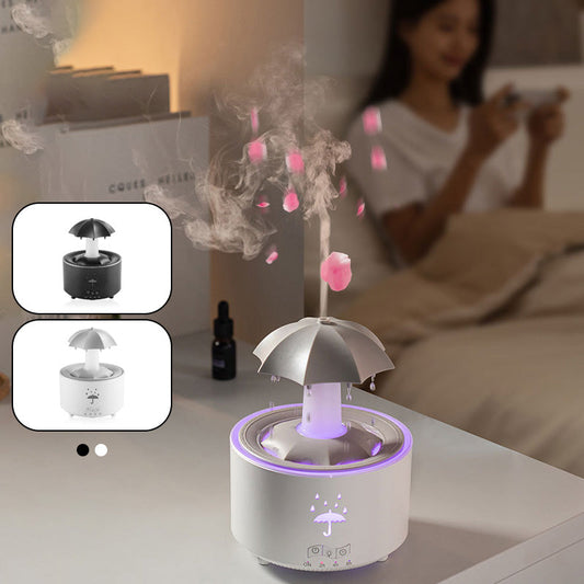 Humidificateur d'aromathérapie rotatif à 7 couleurs en forme de goutte de pluie