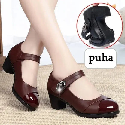 💖Livraison gratuite💖Chaussures orthopédiques en cuir souple à boutons diamant pour femmes 【Confortables et antidérapantes】