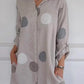 2025 nieuwe casual damesoverhemdjurk met print en button-down