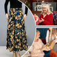 Damesmode Hoge Taille Bloemen Geplooide Lange Rok